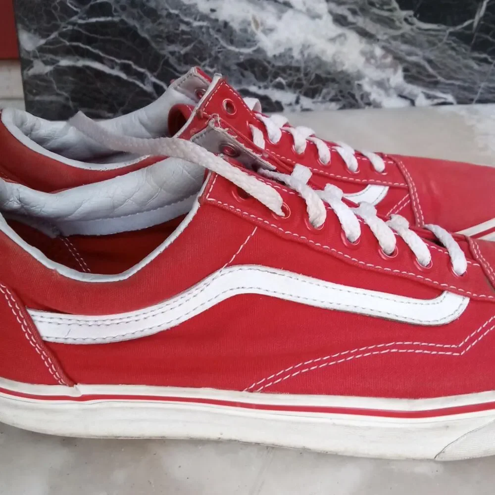Vans Men's Red and White Trainers